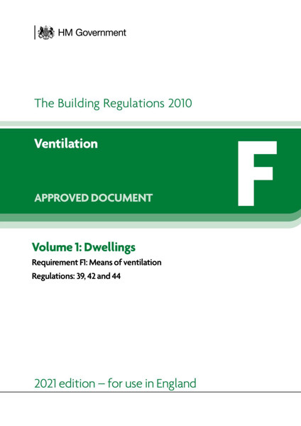 Picture of Approved Document F: Ventilation - Volume 1: Dwellings (2021 edition)