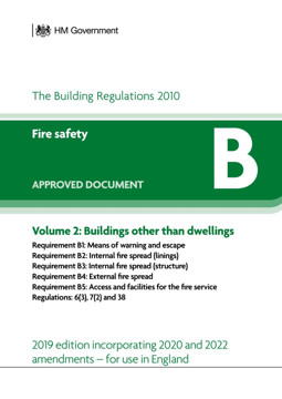 Picture of Approved Document B: Fire safety - Volume 2: Buildings other than dwellings (2019 edition incorporating 2020 and 2022 amendments)
